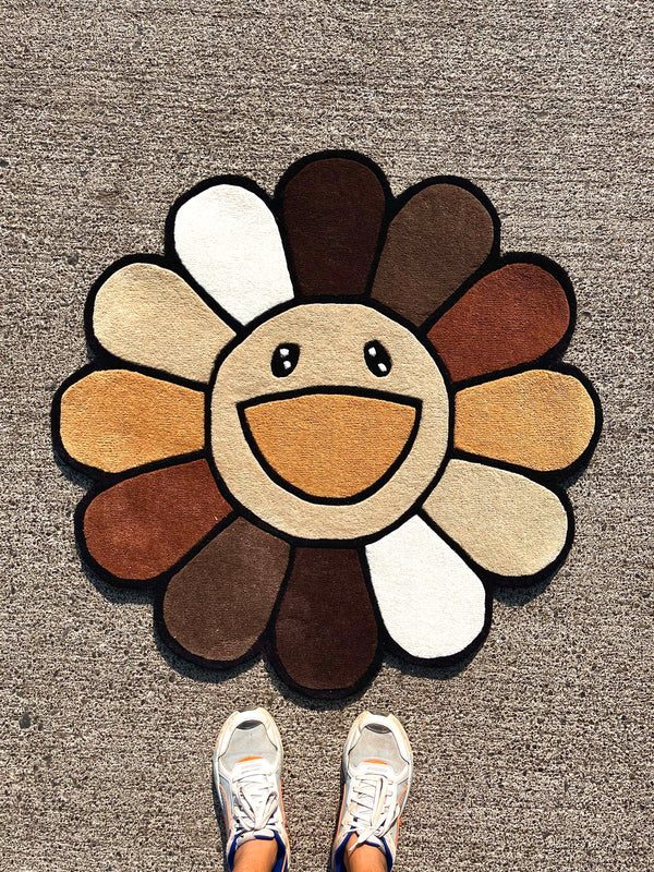 Monochrome Elegance Flower Rug - Image 3