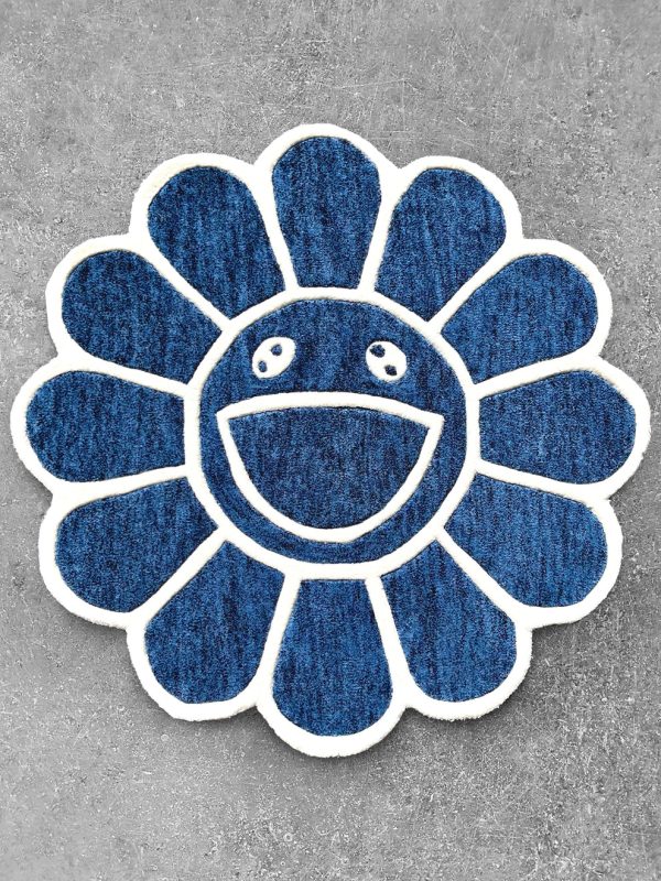 Blue Bloom Circular Rug