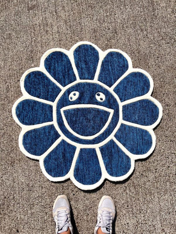 Blue Bloom Circular Rug - Image 2