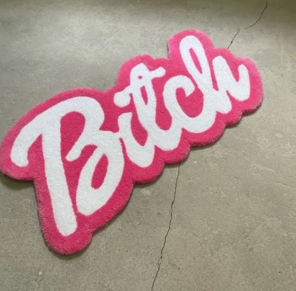 Bitch Written Rug By The Taj Rug