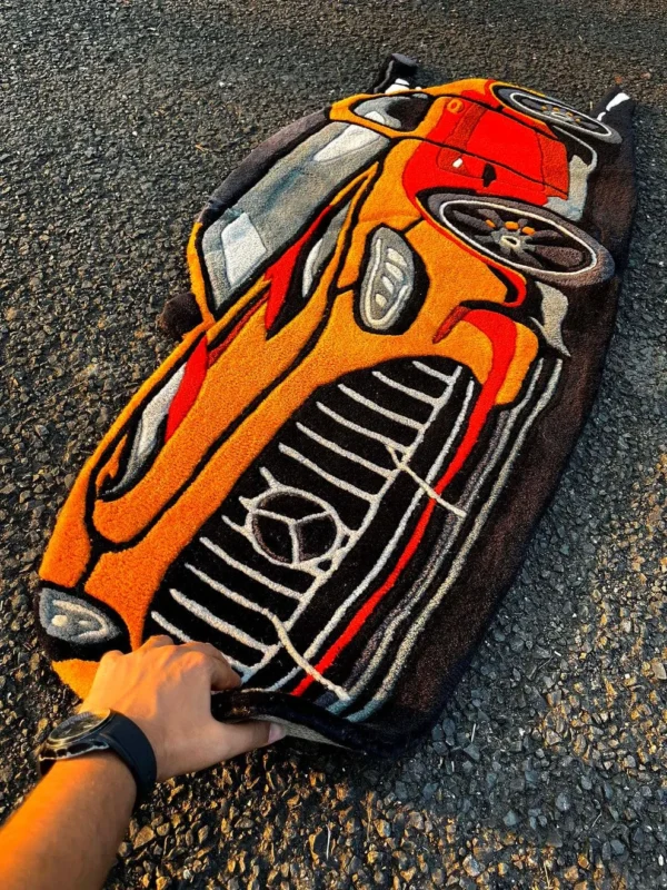 Mercedes Car Rug By The Taj Rugs - Image 2
