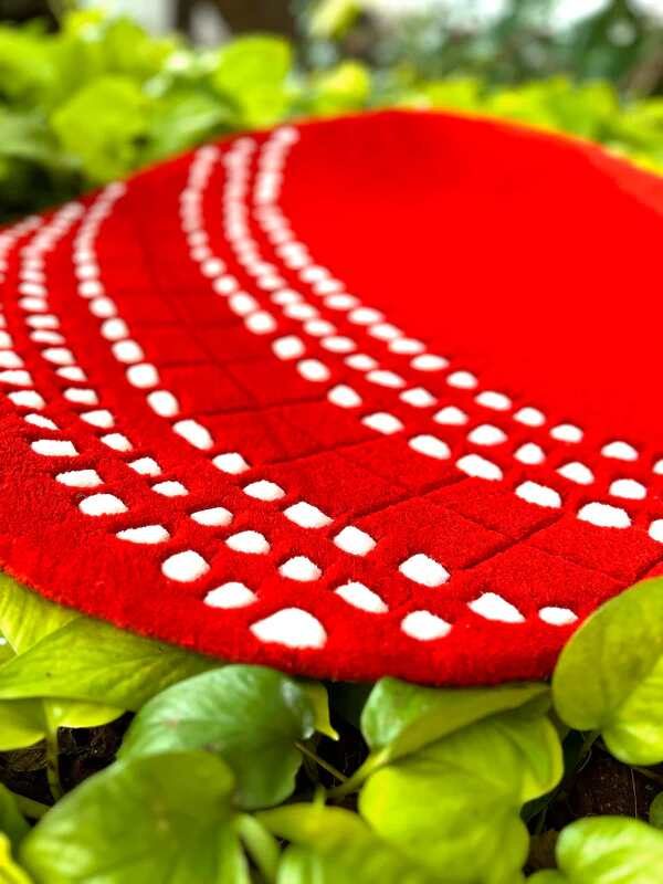 Red Cricket Ball By The Taj Rugs - Image 3
