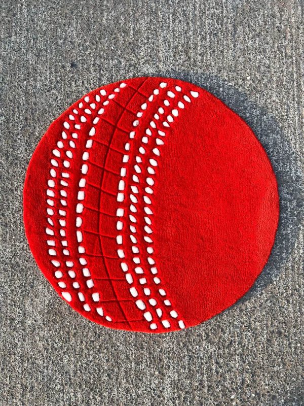 Red Cricket Ball By The Taj Rugs - Image 4