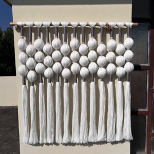 Handcrafted cotton thread macrame wall hanging by Taj Decor
